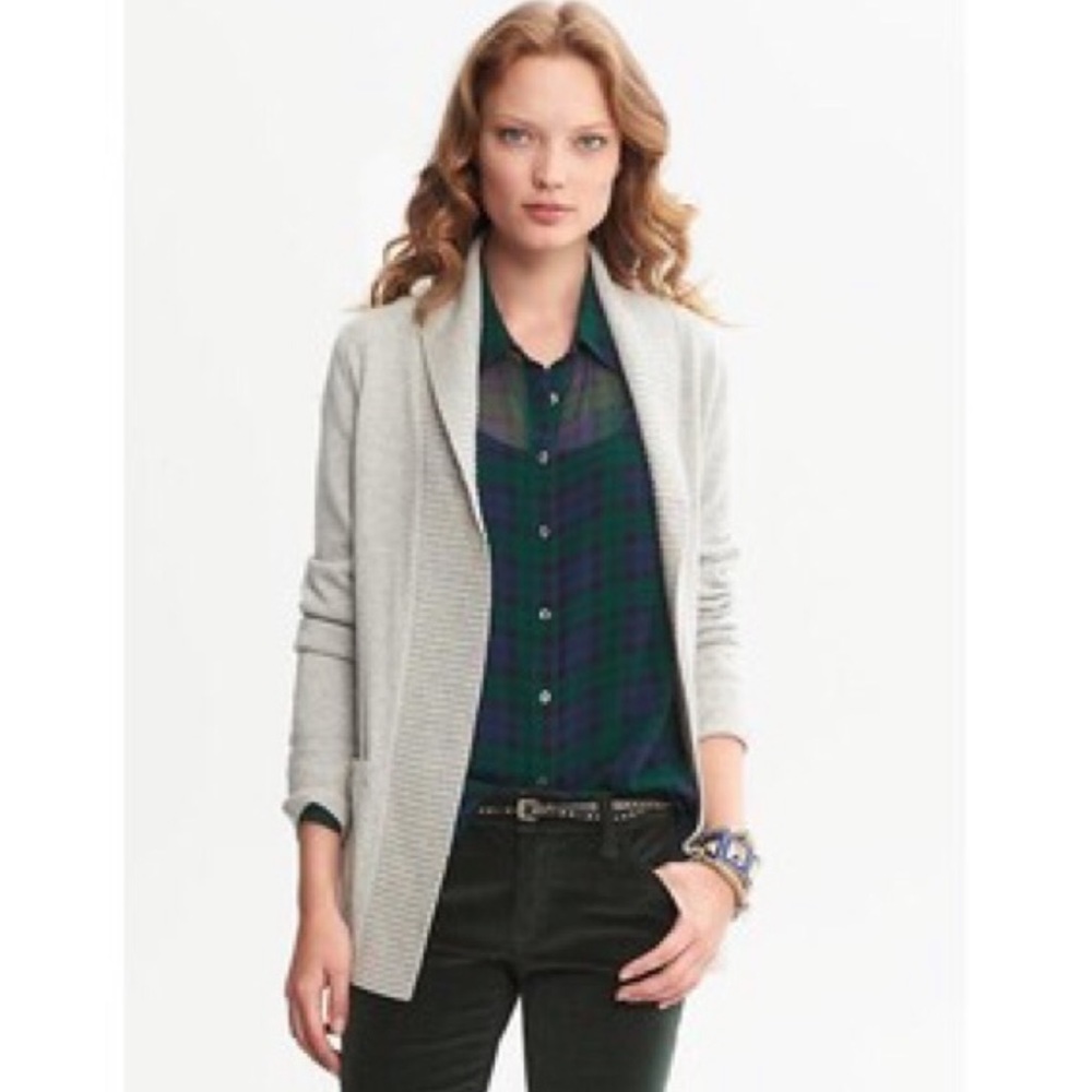 Heather Grey Open Cardigan - Wool/Cashmere